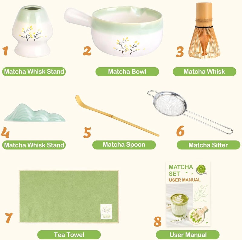 IDALIO Matcha Whisk Set, Matcha Set Home and Kitchen, Matcha Kit Handled Matcha Bowl Tea Set, Christmas Gifts for Women Mom, Kitchen Decor And Accessories, Matcha Sifter Tea Cup Set Christmas Kitchen Decor - Image 3